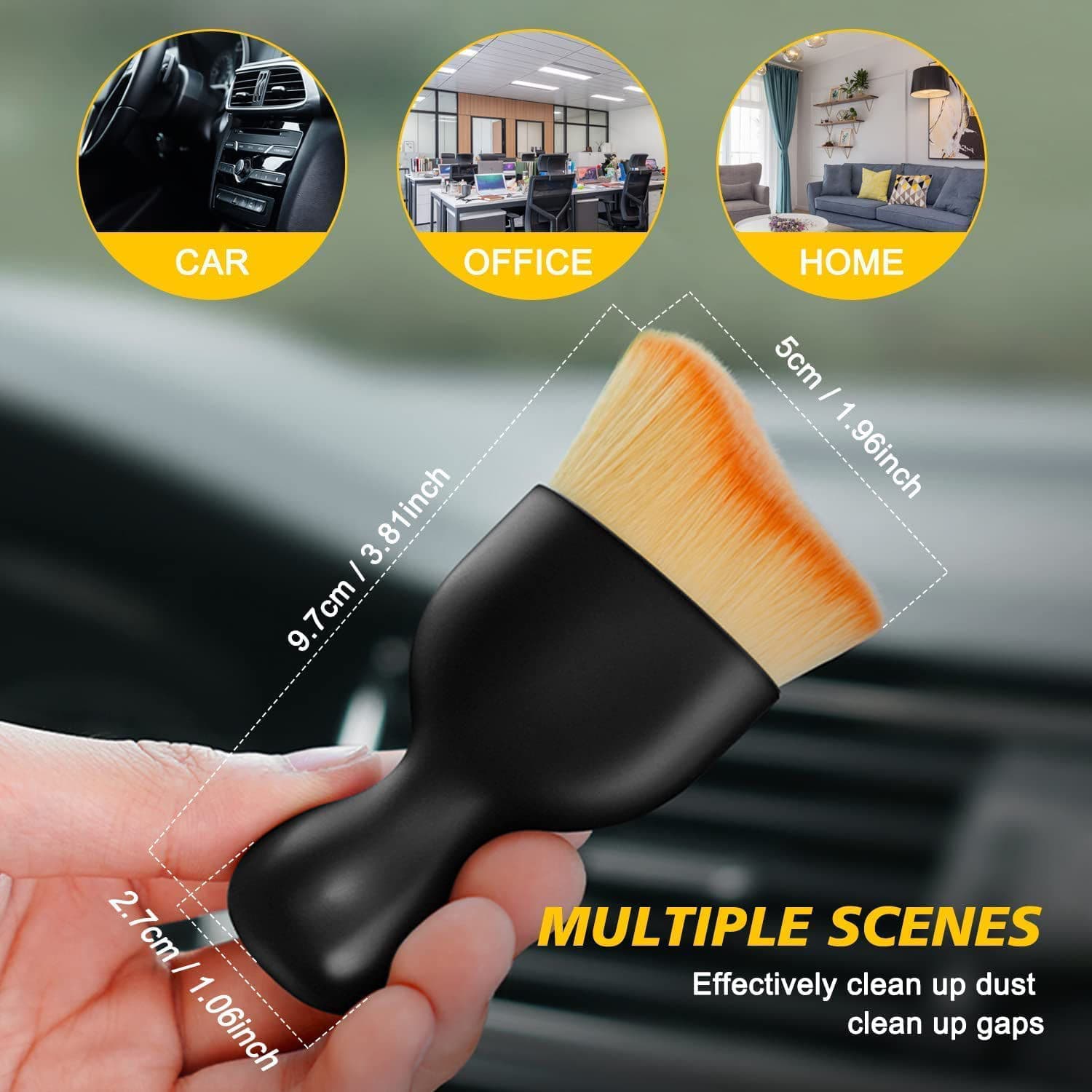 Car Interior AC Vents Cleaning Brush Soft Duster Interior Cleaning Detailing Accessories Dusting Tool for Automotive Accessory Car Cleaning Brush AC Vent (Mini car Brush).