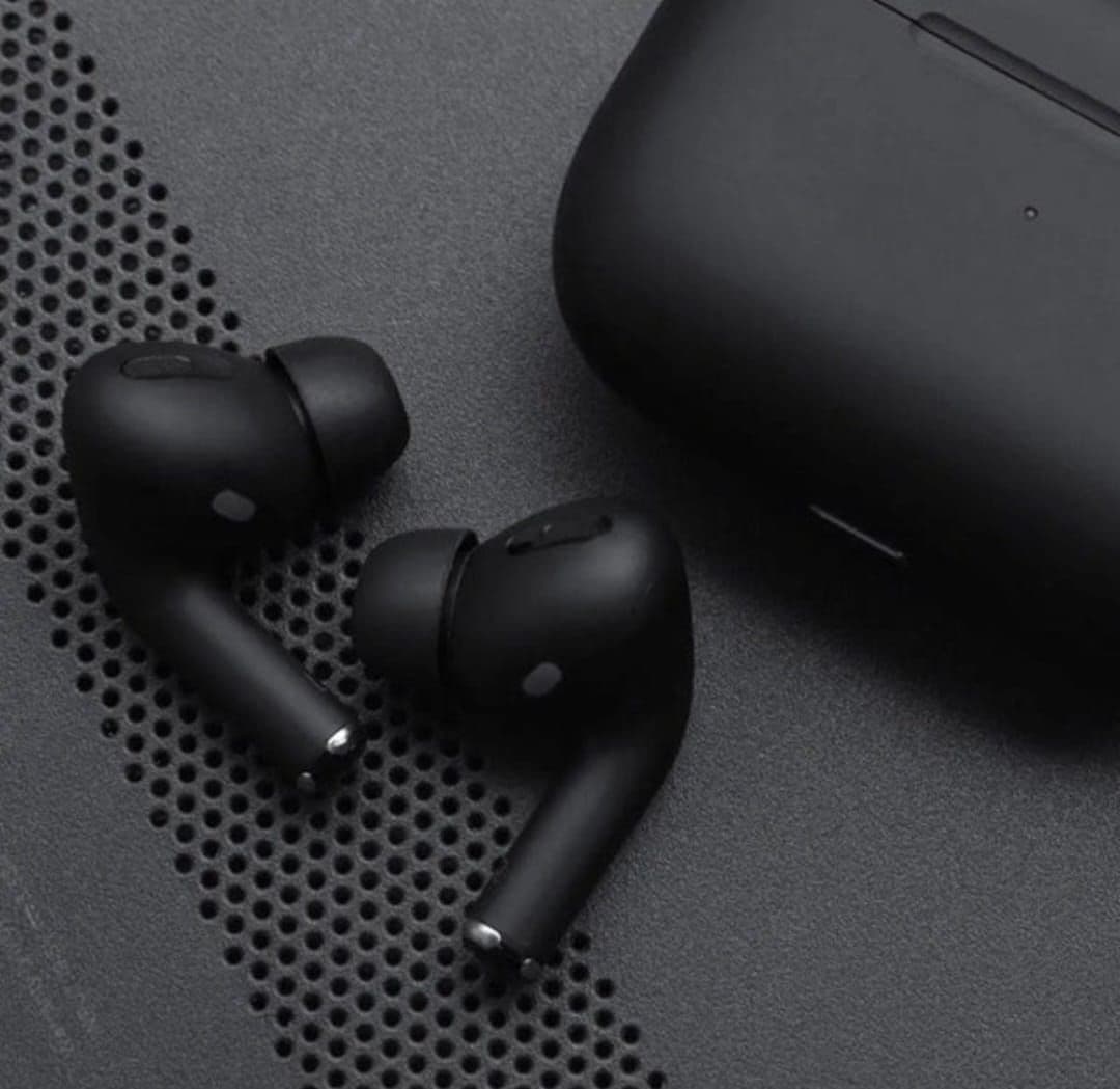 Wireless earbuds charging case close-up view